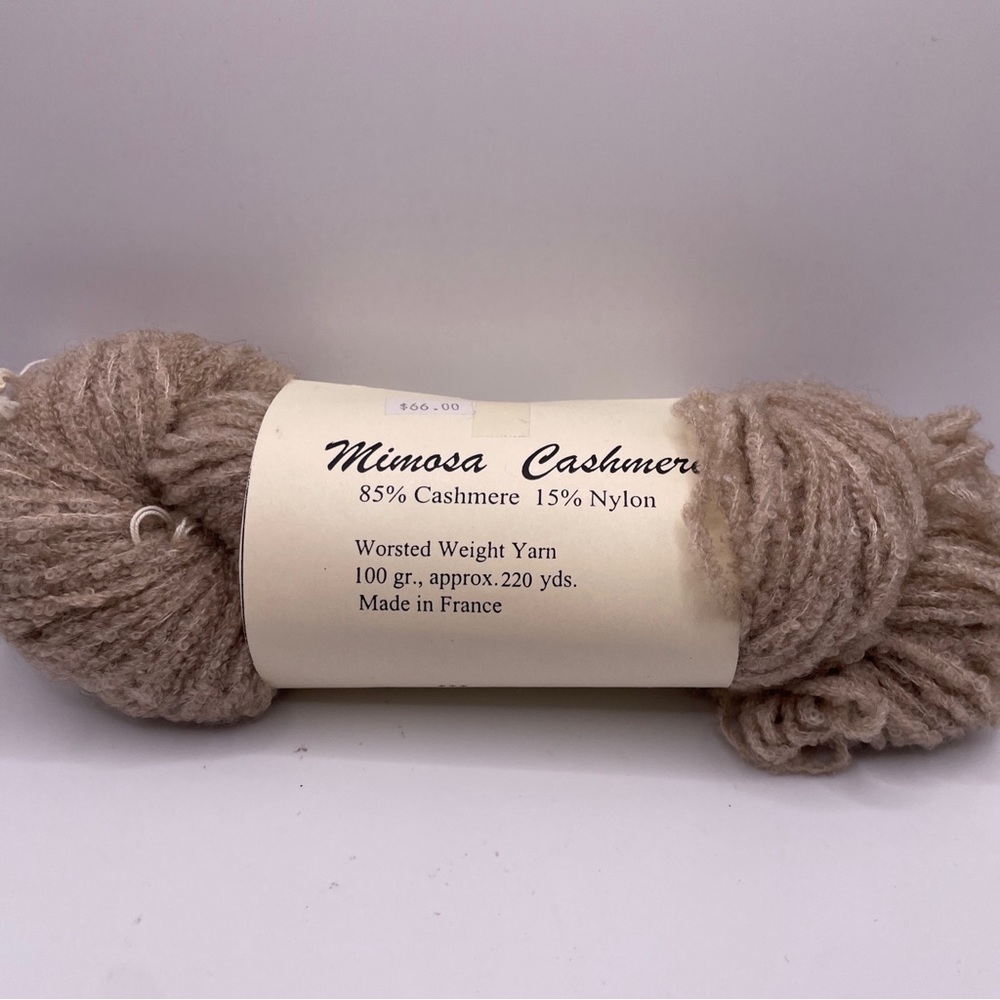 Vintage Cashmere Yarn Taupe # 002559/004 Made in France Mimosa 100 grams 220 yds